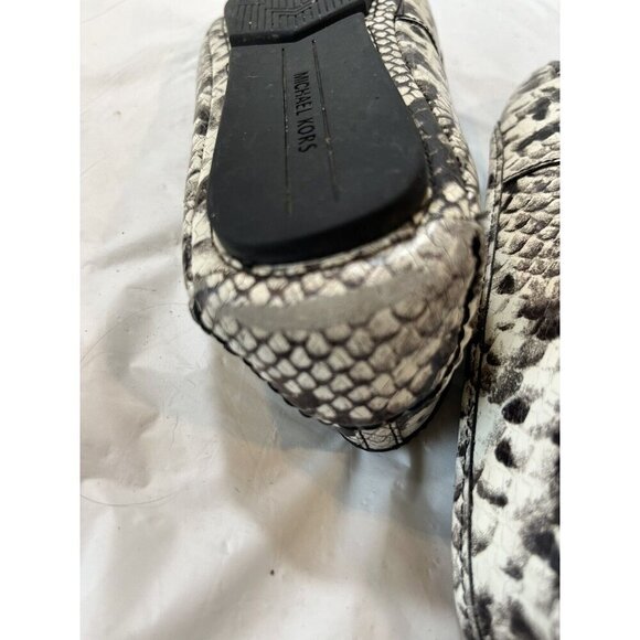 Michael Kors Fulton Moc Natural Embossed Snake Print Leather Flats  size 8 - Picture 8 of 16